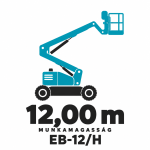 EB-12/H - elektromos kosaras emelő EB-12/H személyemelő piktogram – 12,00 m munkamagasság