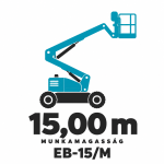 EB-15/M - elektromos kosaras emelő EB-15/M személyemelő piktogram – 15,00 m munkamagasság