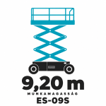 ES-09S - kis méretű elektromos ollós emelő ES-09S személyemelő piktogram – 9,20 m munkamagasság