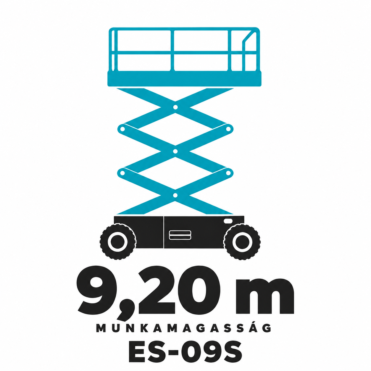 ES-09S személyemelő piktogram – 9,20 m munkamagasság