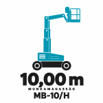 MB-10/H - elektromos oszlopos kosaras emelő MB-10/H személyemelő piktogram – 10,00 m munkamagasság